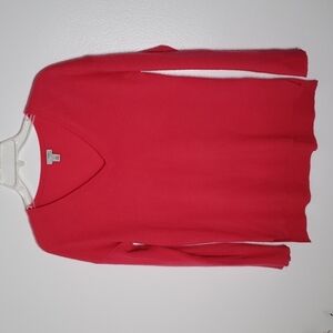 Halogen cashmere longline sweater, fushia/hot pink color, women's size small